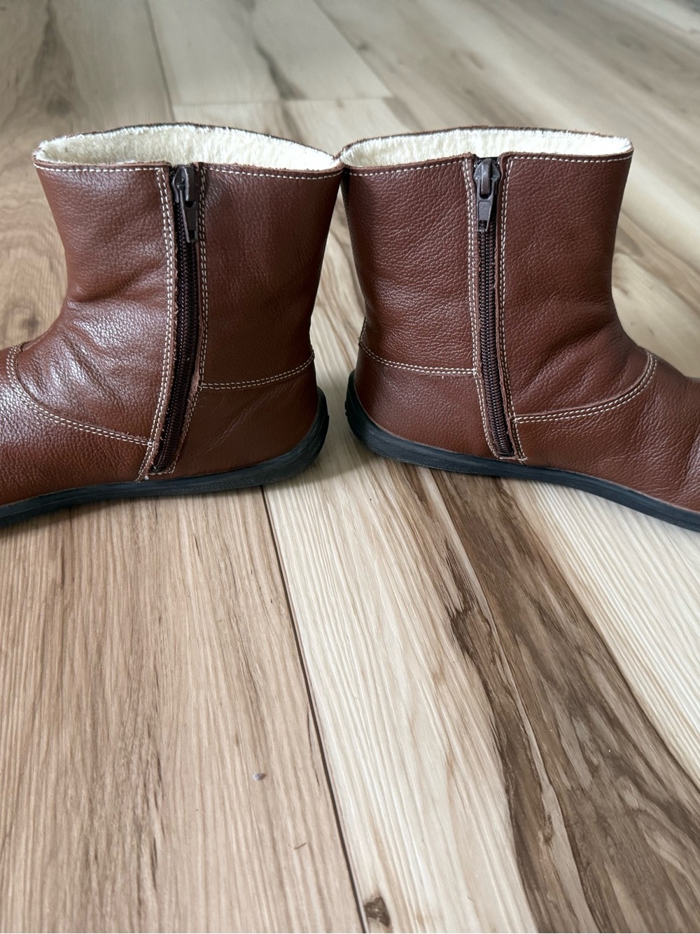Womans Be Lenka Brown Leather Ankle Boots - Sherpa lined - Picture 3 of 10